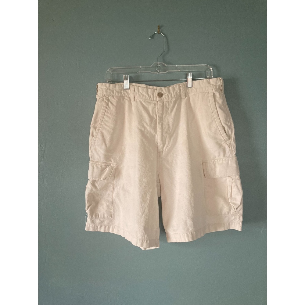 Geoffrey Beene men's linen cotton blend cargo shorts size 36